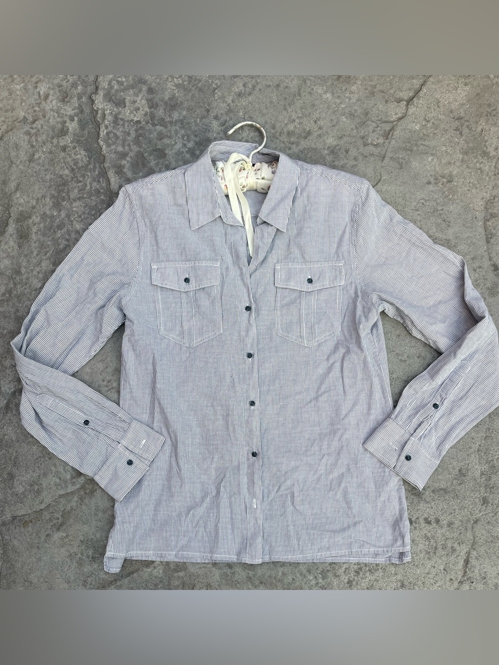 Patagonia Light Blue Striped Casual Button-Down Shirt - Picture 2 of 8